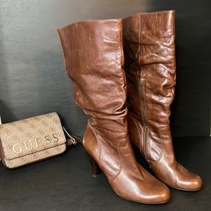 *BUNDLE SALE*GUESS Brown Byberry Slouch Leather Boot/BLUEBELLE CROSSBODY BAG